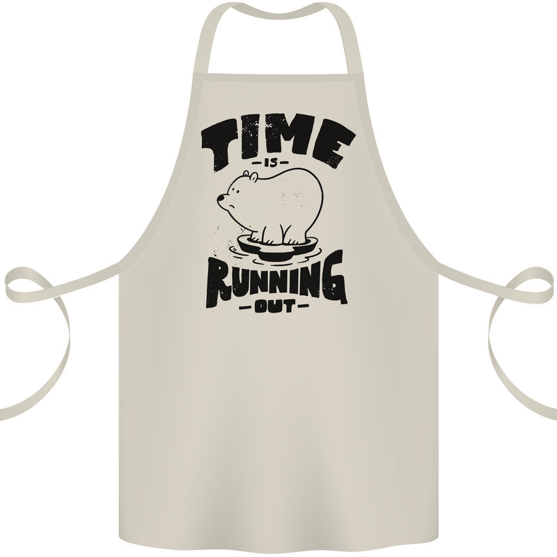 Time Running Out Climate Change Cotton Apron 100% Organic Natural
