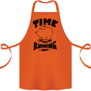 Time Running Out Climate Change Cotton Apron 100% Organic Orange