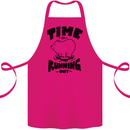 Time Running Out Climate Change Cotton Apron 100% Organic Pink