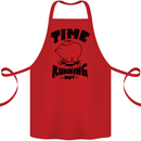 Time Running Out Climate Change Cotton Apron 100% Organic Red