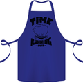 Time Running Out Climate Change Cotton Apron 100% Organic Royal Blue