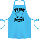Time Running Out Climate Change Cotton Apron 100% Organic Turquoise