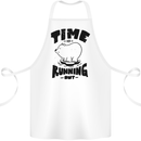 Time Running Out Climate Change Cotton Apron 100% Organic White