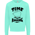 Time Running Out Climate Change Kids Sweatshirt Jumper Peppermint