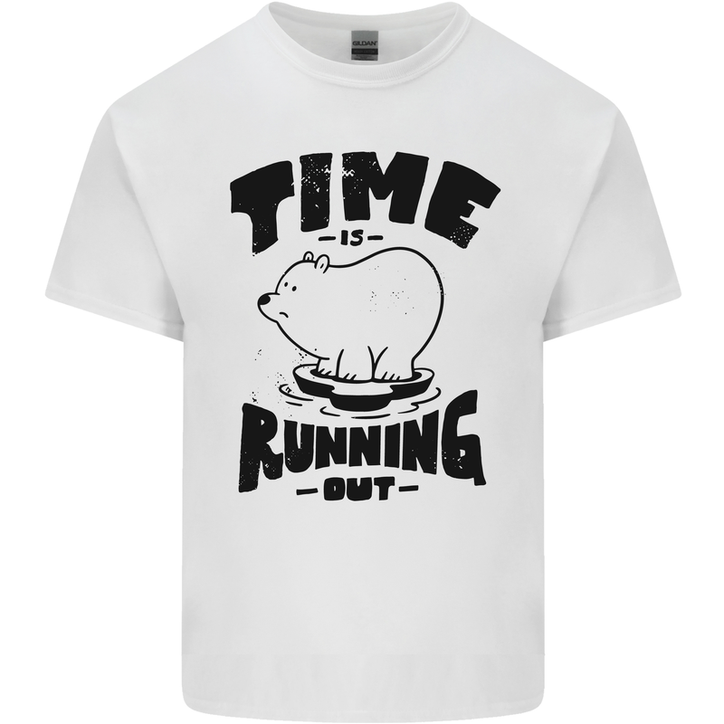 Time Running Out Climate Change Kids T-Shirt Childrens White