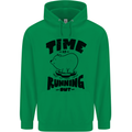 Time Running Out Climate Change Mens 80% Cotton Hoodie Irish Green