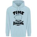 Time Running Out Climate Change Mens 80% Cotton Hoodie Light Blue