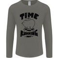 Time Running Out Climate Change Mens Long Sleeve T-Shirt Charcoal