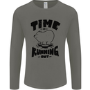 Time Running Out Climate Change Mens Long Sleeve T-Shirt Charcoal