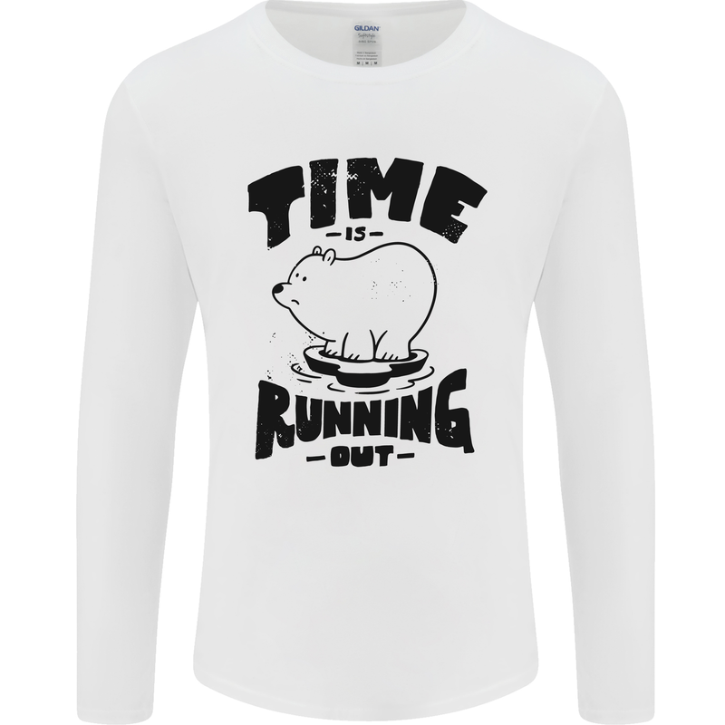 Time Running Out Climate Change Mens Long Sleeve T-Shirt White