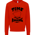 Time Running Out Climate Change Mens Sweatshirt Jumper Bright Red