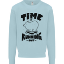 Time Running Out Climate Change Mens Sweatshirt Jumper Light Blue