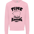Time Running Out Climate Change Mens Sweatshirt Jumper Light Pink