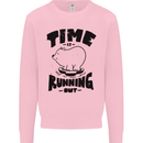 Time Running Out Climate Change Mens Sweatshirt Jumper Light Pink