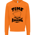 Time Running Out Climate Change Mens Sweatshirt Jumper Orange