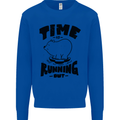 Time Running Out Climate Change Mens Sweatshirt Jumper Royal Blue