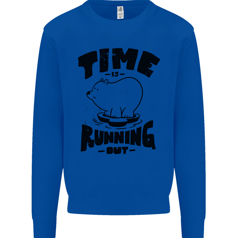 Time Running Out Climate Change Mens Sweatshirt Jumper Royal Blue