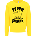 Time Running Out Climate Change Mens Sweatshirt Jumper Yellow
