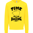 Time Running Out Climate Change Mens Sweatshirt Jumper Yellow