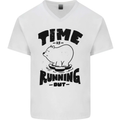 Time Running Out Climate Change Mens V-Neck Cotton T-Shirt White