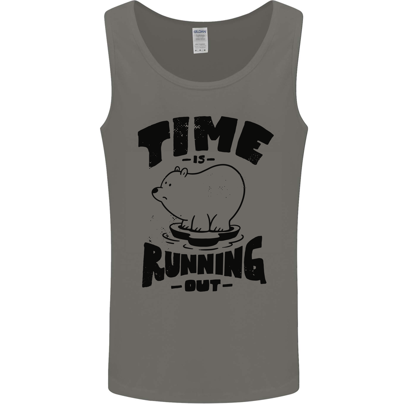 Time Running Out Climate Change Mens Vest Tank Top Charcoal
