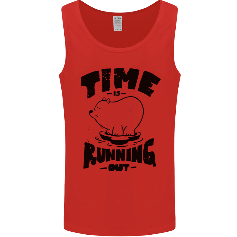 Time Running Out Climate Change Mens Vest Tank Top Red