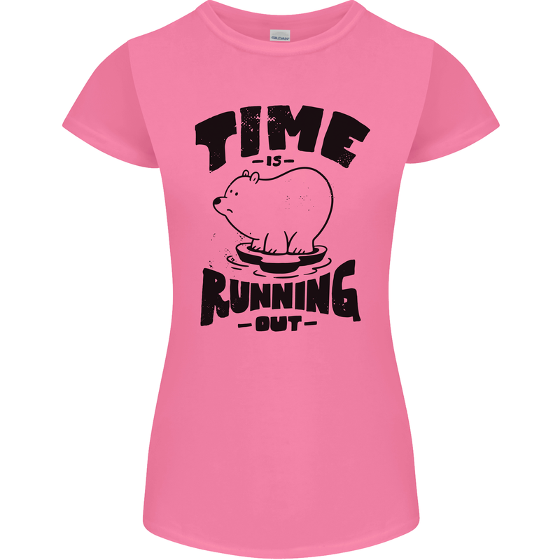 Time Running Out Climate Change Womens Petite Cut T-Shirt Azalea