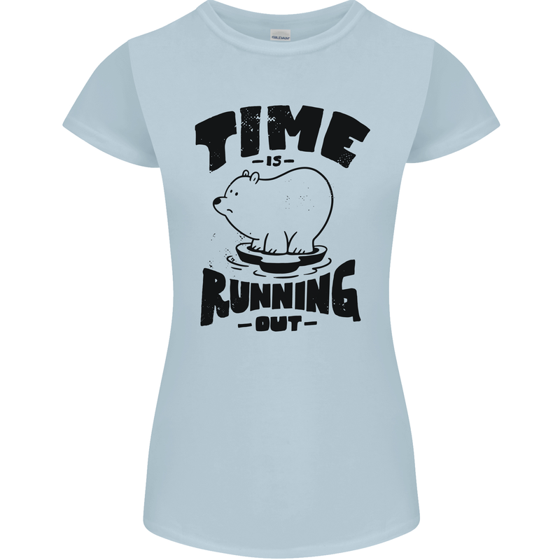 Time Running Out Climate Change Womens Petite Cut T-Shirt Light Blue