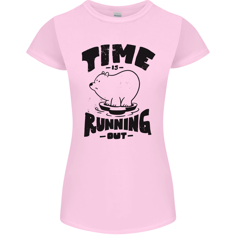 Time Running Out Climate Change Womens Petite Cut T-Shirt Light Pink