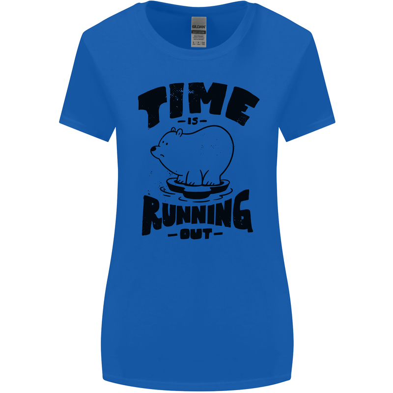 Time Running Out Climate Change Womens Wider Cut T-Shirt Royal Blue