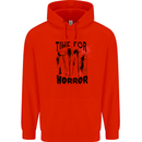 Time for Horror Halloween Serial Killer Murder Mens 80% Cotton Hoodie Bright Red