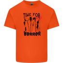 Time for Horror Halloween Serial Killer Murder Mens Cotton T-Shirt Tee Top Orange