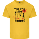 Time for Horror Halloween Serial Killer Murder Mens Cotton T-Shirt Tee Top Yellow