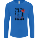Time for Horror Halloween Serial Killer Murder Mens Long Sleeve T-Shirt Royal Blue