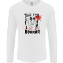 Time for Horror Halloween Serial Killer Murder Mens Long Sleeve T-Shirt White