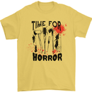 Time for Horror Halloween Serial Killer Murder Mens T-Shirt 100% Cotton Yellow