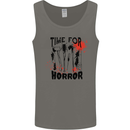 Time for Horror Halloween Serial Killer Murder Mens Vest Tank Top Charcoal