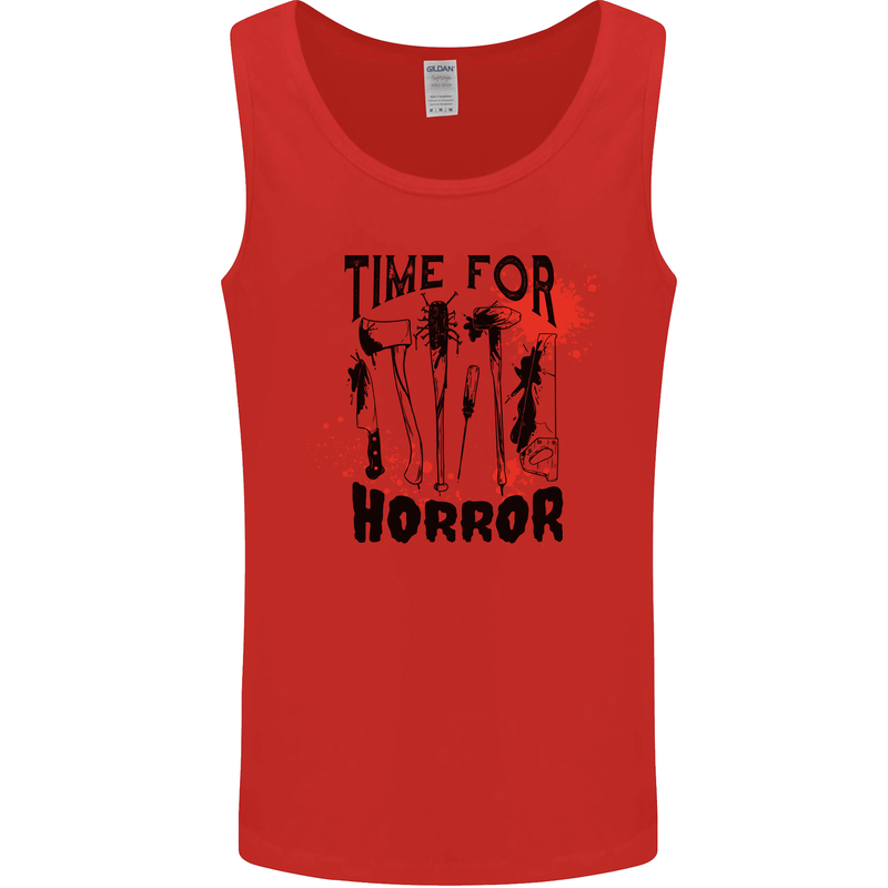Time for Horror Halloween Serial Killer Murder Mens Vest Tank Top Red