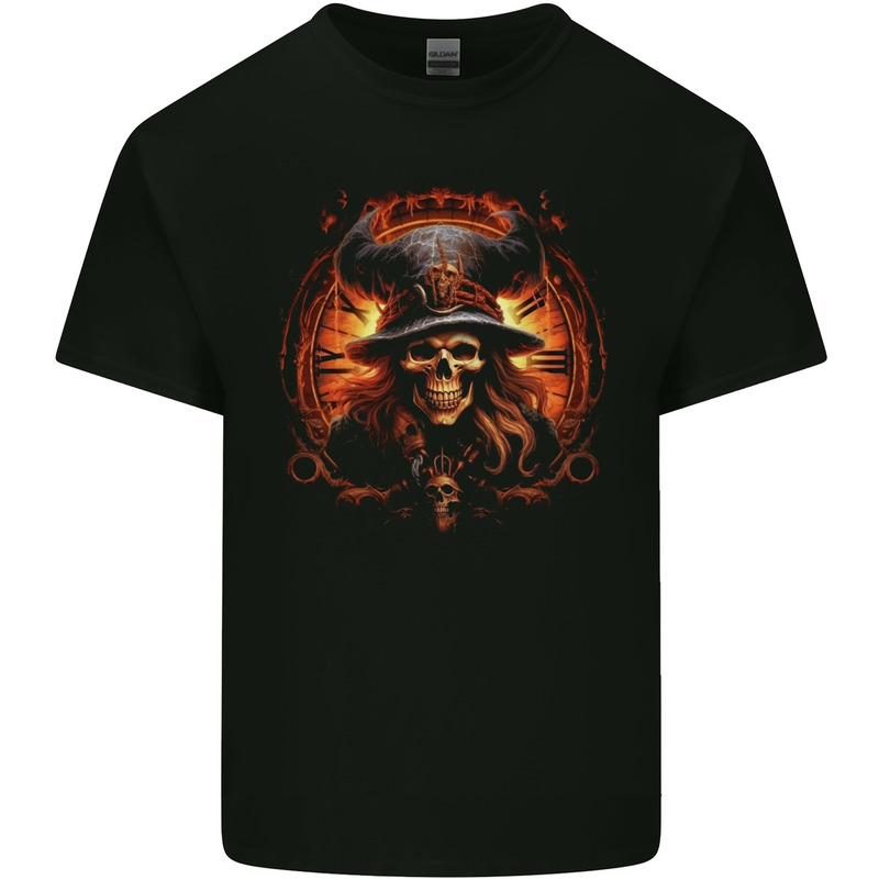 Time of the Witch Skull Kids T-Shirt Childrens Black