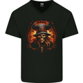 Time of the Witch Skull Mens V-Neck Cotton T-Shirt Black