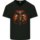 Time of the Witch Skull Mens V-Neck Cotton T-Shirt Black
