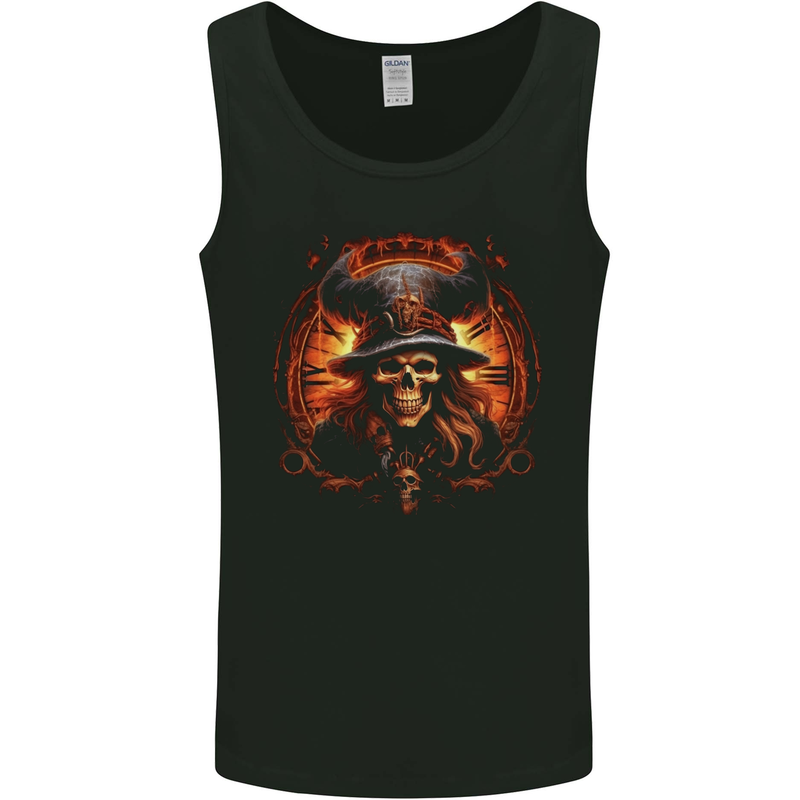 Time of the Witch Skull Mens Vest Tank Top Black