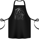Time to Die Grim Reaper Cotton Apron 100% Organic Black