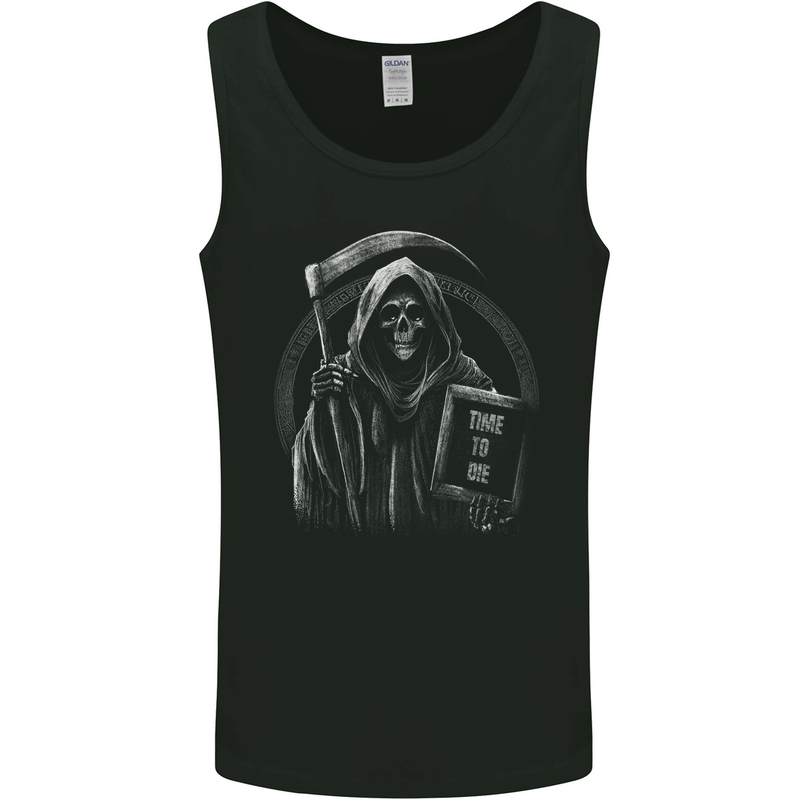 Time to Die Grim Reaper Mens Vest Tank Top Black