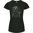 Time to Die Grim Reaper Womens Petite Cut T-Shirt Black