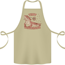 Tiny Dinosaur Funny Bearded Dragon Cotton Apron 100% Organic Khaki