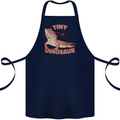 Tiny Dinosaur Funny Bearded Dragon Cotton Apron 100% Organic Navy Blue