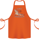 Tiny Dinosaur Funny Bearded Dragon Cotton Apron 100% Organic Orange