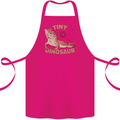 Tiny Dinosaur Funny Bearded Dragon Cotton Apron 100% Organic Pink