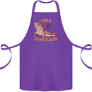 Tiny Dinosaur Funny Bearded Dragon Cotton Apron 100% Organic Purple